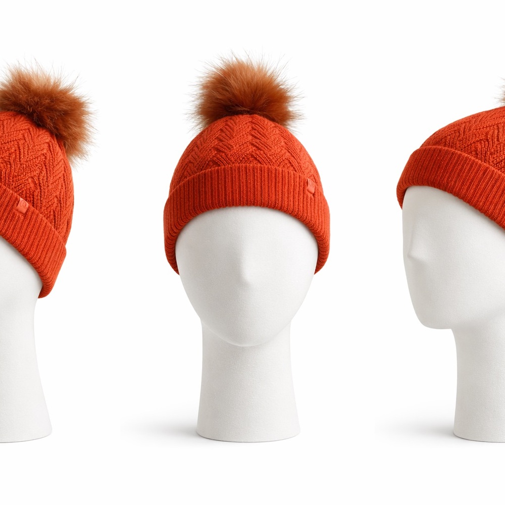 LULULEMON Chevron Knit Pom Beanie Fleece-Lined Winter Hat - Picture 3 of 15